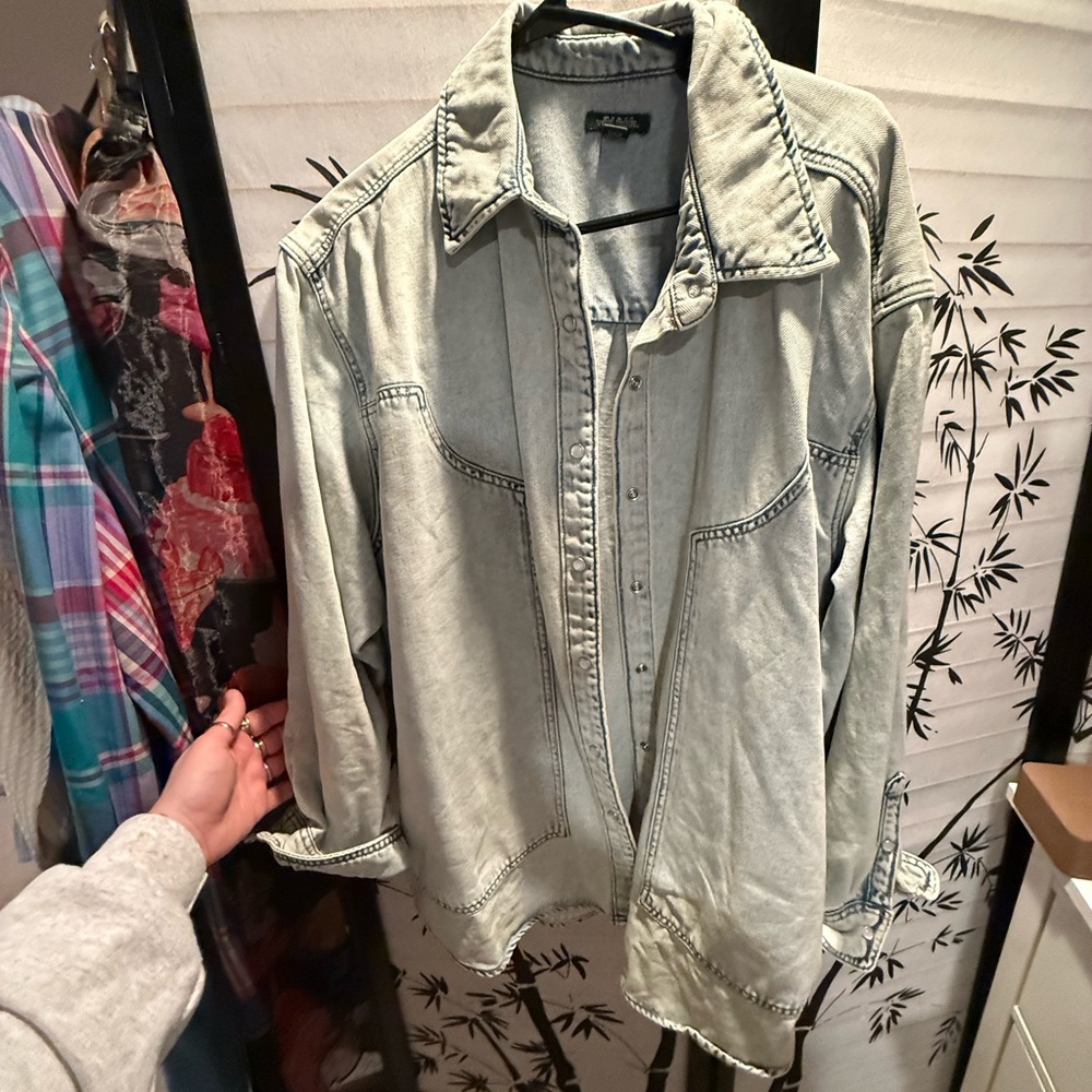 Denim Button-Up Jacket wild fable xxl